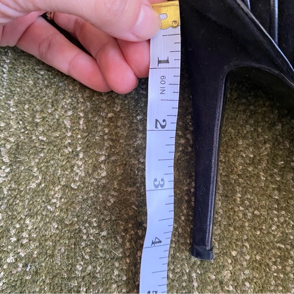 Fendi Black Suede Leather Open-Toe Pumps, Size 37 EU 6.5 US - Picture 10 of 10